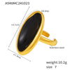 Wholesale Women's Fashion Open Ring French Oval Shape Stainless Steel Pvd Plated With True Gold Color Preservation Heavy Industry Cast Geometric Style