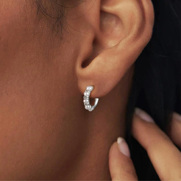 Wholesale Women's Fashion Pearl Geometric Earrings With Electroplating