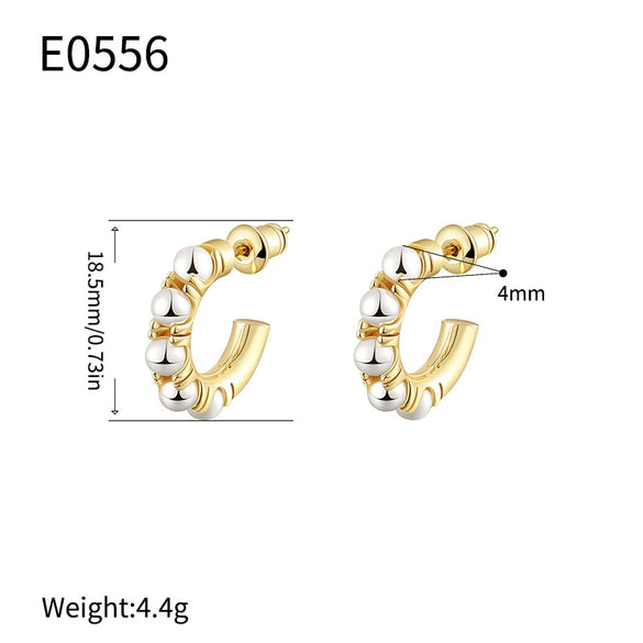 Wholesale Women's Fashion Pearl Geometric Earrings With Electroplating