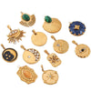 Wholesale Women's Fashion Pendant Jewelry Stainless Steel With Natural Stone Oil Inlaid Zircon And Star Pattern
