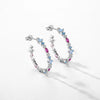 Wholesale Women's Fashion Personality Geometric Zircon Inlaid S925 Sterling Silver Earrings