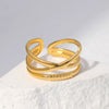Wholesale Women's Fashion Personality Niche Geometric Stainless Steel Open Ring With Electroplating