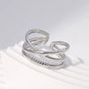 Wholesale Women's Fashion Personality Niche Geometric Stainless Steel Open Ring With Electroplating