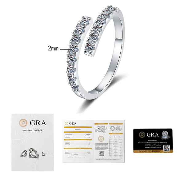 Wholesale Women's Fashion Personality Simple Geometric Moissanite Ring Set With Diamonds Silver 925 Silver