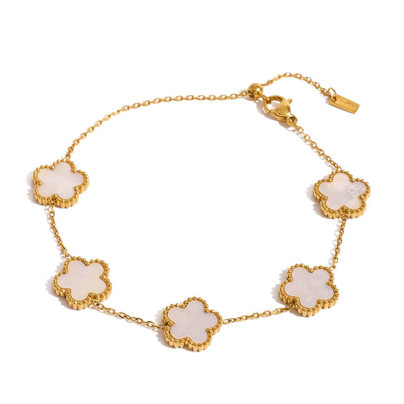 Wholesale Women's Fashion Plants And Flowers Design Electroplated Stainless Steel Necklace And Bracelet Jewelry