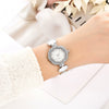 Wholesale Women's Fashion Quartz Watch With Diamond And Plum Blossom Diecast Case And Strap Titanium Clasp Flower Shaped Dial