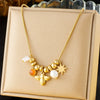 Wholesale Women's Fashion Retro Creative Stainless Steel Star Multielement Pendant Snake Bone Chain Necklace With Electroplating
