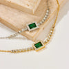 Wholesale Women's Fashion Retro Diamond Square Chain Gold Plated Titanium Steel Bracelet