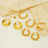 Wholesale Women's Fashion Retro Earrings Stainless Steel Geometric Electroplating