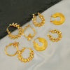 Wholesale Women's Fashion Retro Earrings Stainless Steel Geometric Electroplating
