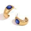 Wholesale Women's Fashion Retro Elegant Geometric Stainless Steel 18K Gold Plated Cast Microinlaid Earrings