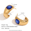 Wholesale Women's Fashion Retro Elegant Geometric Stainless Steel 18K Gold Plated Cast Microinlaid Earrings