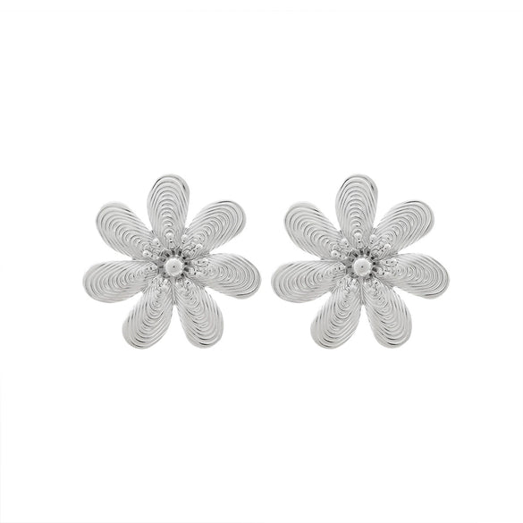 Wholesale Women's Fashion Retro Exaggerated Flower Earrings Zinc Alloy Electroplated