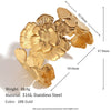 Wholesale Women's Fashion Retro Exaggerated Open Flower Stainless Steel 18K Gold Plated Bracelet