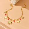 Wholesale Women's Fashion Retro Facet Star Pendant Chain Stainless Steel Electroplated Jewelry Bracelet