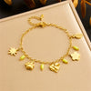 Wholesale Women's Fashion Retro Facet Star Pendant Chain Stainless Steel Electroplated Jewelry Bracelet