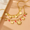 Wholesale Women's Fashion Retro Facet Star Pendant Chain Stainless Steel Electroplated Jewelry Bracelet