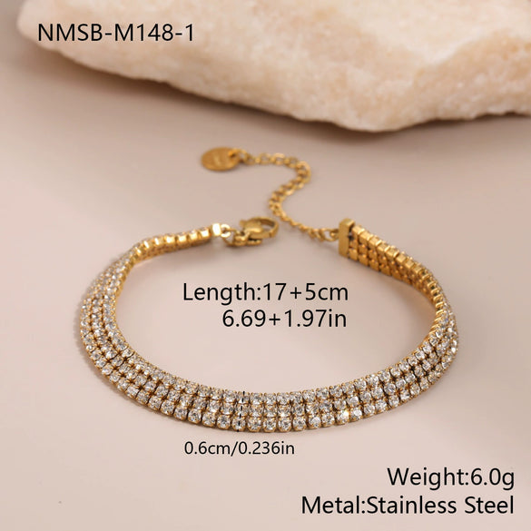 Wholesale Women's Fashion Retro Geometric Stainless Steel 18K Electroplated Jewelry Necklace And Bracelet