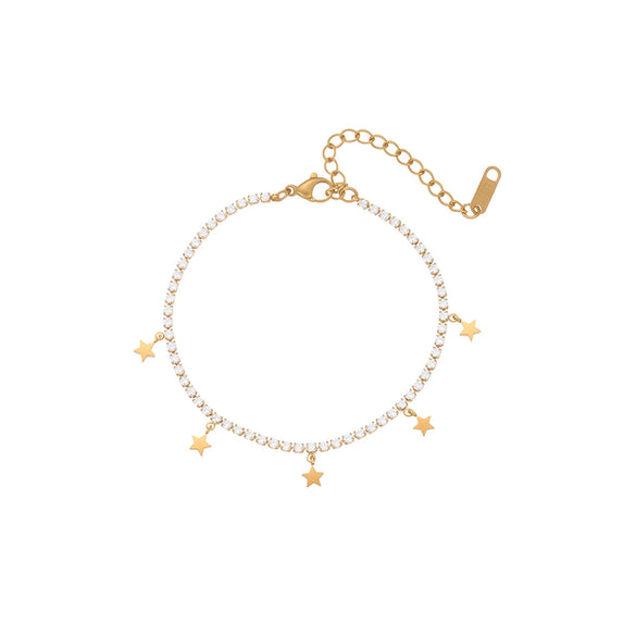 Wholesale Women's Fashion Retro Geometric Stainless Steel 18K Electroplated Jewelry Necklace And Bracelet
