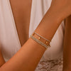 Wholesale Women's Fashion Retro Geometric Stainless Steel 18K Electroplated Jewelry Necklace And Bracelet