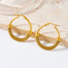 Wholesale Women's Fashion Retro Geometric Titanium Steel Round Twist Earrings With Electroplating