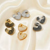 Wholesale Women's Fashion Retro Heart Shape Copper Inlaid Zircon Electroplated Earrings