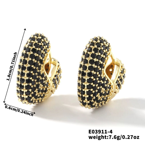 Wholesale Women's Fashion Retro Heart Shape Copper Inlaid Zircon Electroplated Earrings