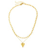 Wholesale Women's Fashion Retro Light Luxury Heart Shape Double Ochain Pendant Jewelry Titanium Steel 18K Real Gold Electroplated