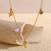 Wholesale Women's Fashion Retro Marine Style Animal Zodiac Stainless Steel 18K Gold Plated Pendant Necklace With O Chain