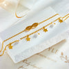Wholesale Women's Fashion Retro Metal Anklet With Multilayer Stacked Tassel 8Word Fivepointed Star Pendant Titanium Steel