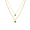 Wholesale Women's Fashion Retro Simple Square Diamond Accessories Chain Stainless Steel Goldplated Necklace