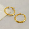 Wholesale Women's Fashion Retro Stainless Steel Geometric Pattern Electroplated Earrings