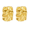 Wholesale Women's Fashion Retro Stainless Steel Pleated Square Electroplated Jewelry Earrings