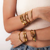 Wholesale Women's Fashion Retro Stainless Steel Zircon Geometric Bracelet