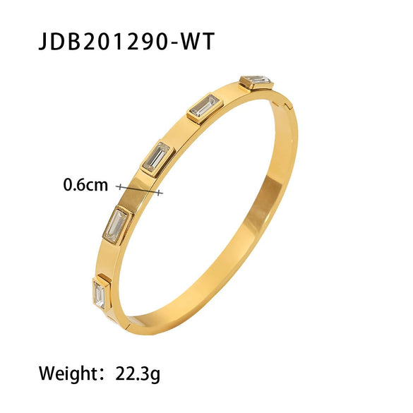 Wholesale Women's Fashion Retro Stainless Steel Zircon Geometric Bracelet