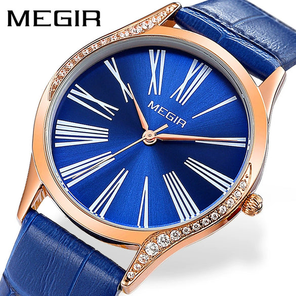 Wholesale Women's Fashion Retro Watch Copper Case Genuine Leather Strap Round Dial