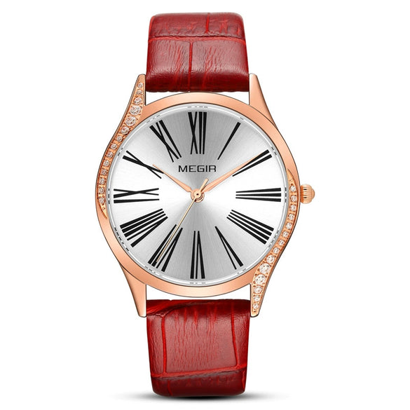 Wholesale Women's Fashion Retro Watch Copper Case Genuine Leather Strap Round Dial