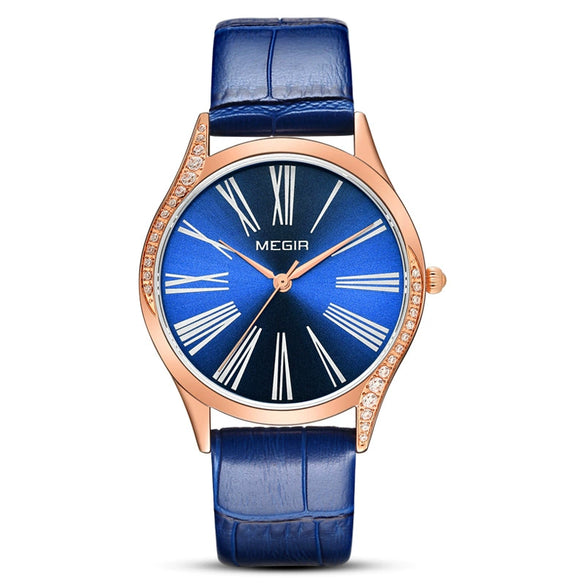 Wholesale Women's Fashion Retro Watch Copper Case Genuine Leather Strap Round Dial
