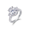 Wholesale Women's Fashion Ring Eggshaped Moissanite Inlaid 925 Silver