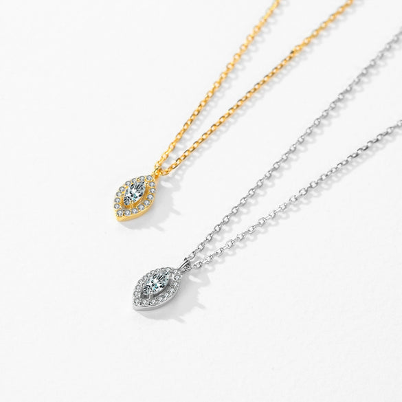 Wholesale Women's Fashion S925 Sterling Silver Inlaid Zircon Diamond Eyes Clavicle Necklace