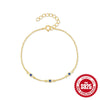 Wholesale Women's Fashion S925 Sterling Silver Simple Geometric Devil Eye Creative Bracelet With Electroplating