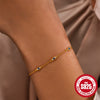 Wholesale Women's Fashion S925 Sterling Silver Simple Geometric Devil Eye Creative Bracelet With Electroplating