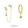 Wholesale Women's Fashion S925 Sterling Silver Star Shape Ultraflash Zircon Earrings With Natural Style