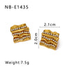 Wholesale Women's Fashion Shell Geometric Diamondencrusted Stainless Steel 18K Electroplated Earrings