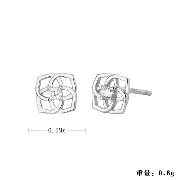 Wholesale Women's Fashion Silver Electroplated Geometric Earrings