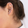 Wholesale Women's Fashion Silver Needle And Copper Electroplated Crescent Moonshaped Earrings With Star And Geometric Patterns