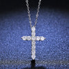 Wholesale Women's Fashion Silver 925 Sterling Pendant Necklace With Geometric Cross And Moissanite Design
