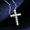 Wholesale Women's Fashion Silver 925 Sterling Pendant Necklace With Geometric Cross And Moissanite Design