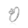 Wholesale Women's Fashion Silver 925 Sterling Silver Heart Shaped Zircon And Diamond Ring Jewelry