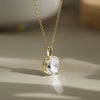 Wholesale Women's Fashion Silver Zircon Pendant Necklace With Geometric Pattern And Electroplating Process